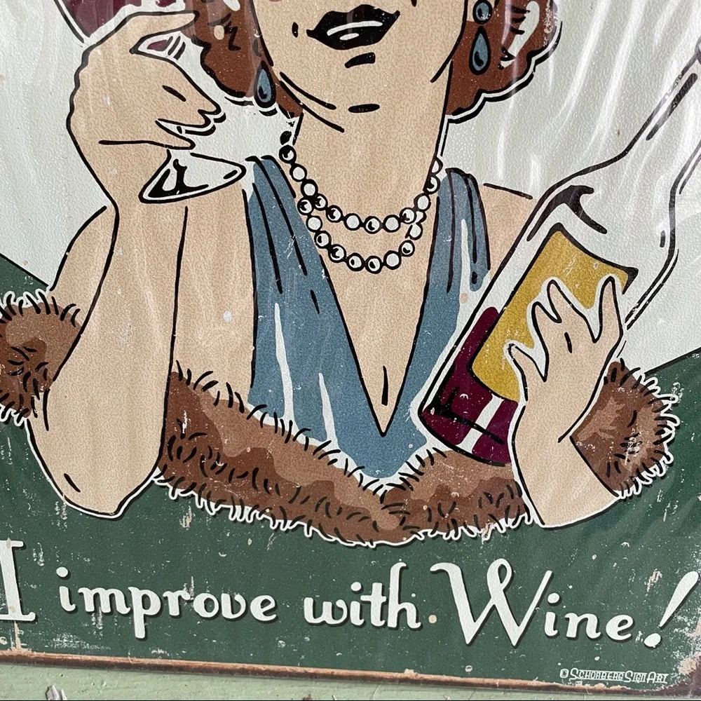 NEW Wine Funny Metal Sign